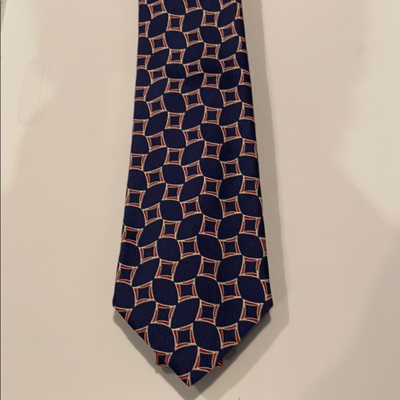 Turnbull and Asser tie navy white red - Picture 2 of 3